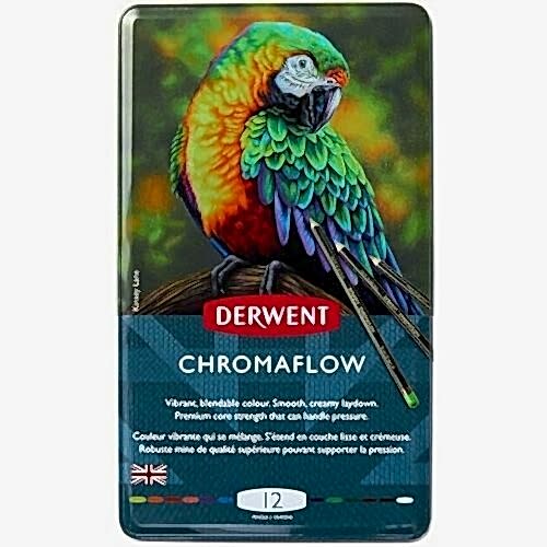 DERWENT CHROMAFLOW 12'Lİ METAL KUTU YENİ