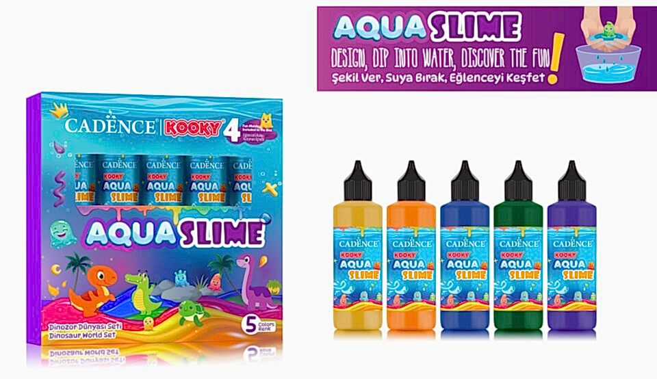 KOOKY AQUASLIME DİNAZOR DÜNYASI SETİ 5X90ML