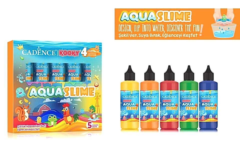 KOOKY AQUASLIME ÇİFTLİK HAYVANLARI SETİ 5X90ML